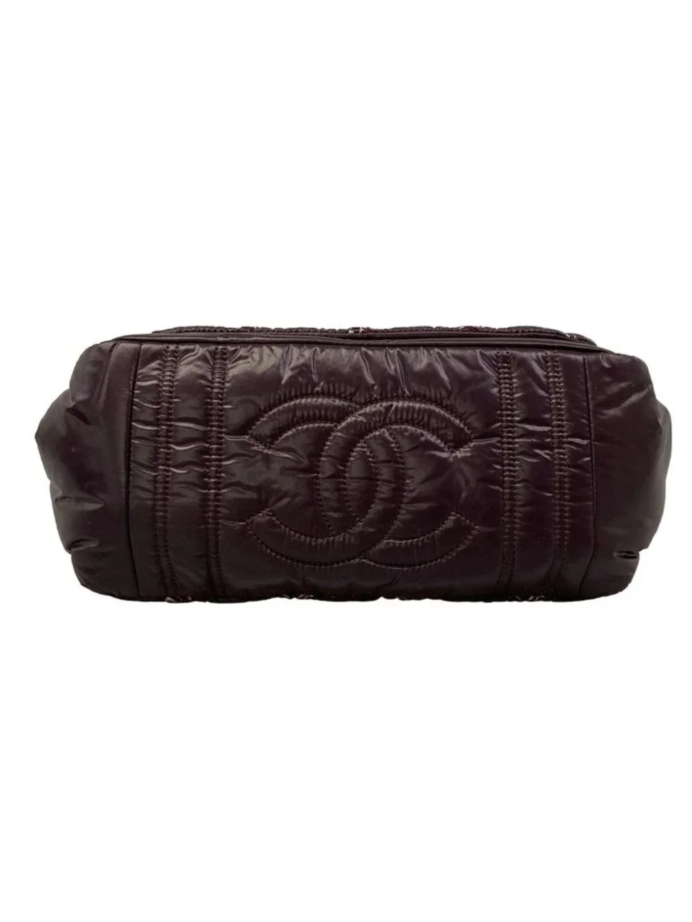 Chanel Shoulder Bag Parisian Purple Beige Silver Chain Leather